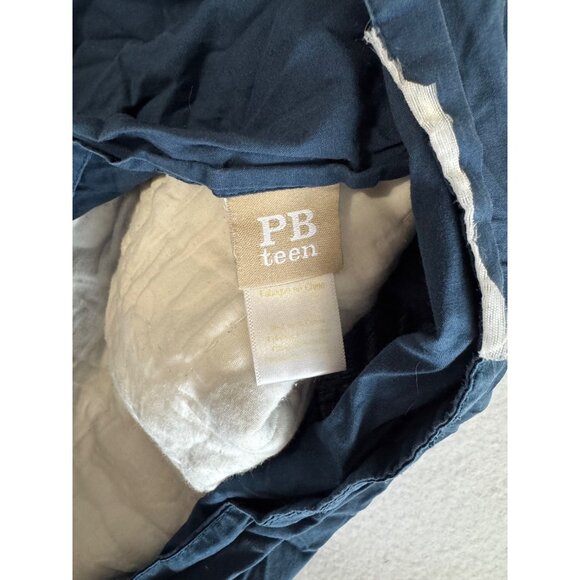 Pottery Barn Teen Sham Plaid Patchwork Orange Navy Green Standard - Picture 3 of 6